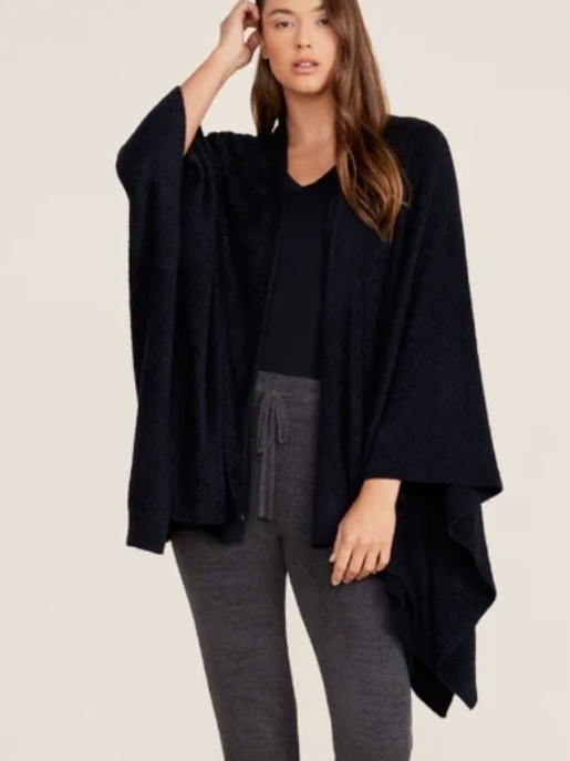 Barefoot Dreams Cozychic Black Lite Weekend Wrap - Size L/Xl